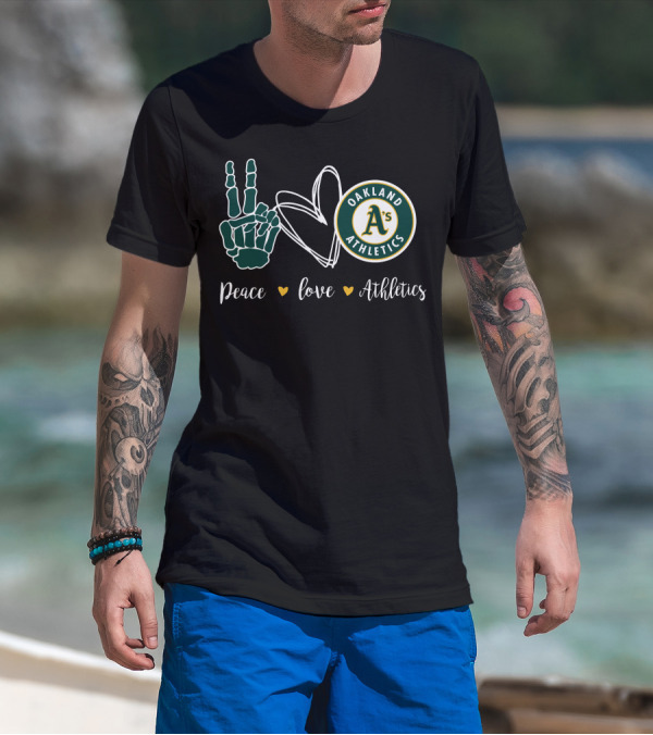 Peace Love Oakland Athletics T-Shirt