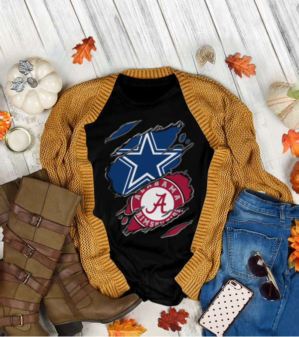Dallas Cowboys Star Alabama Crimson Tide Crimson And White T-Shirt