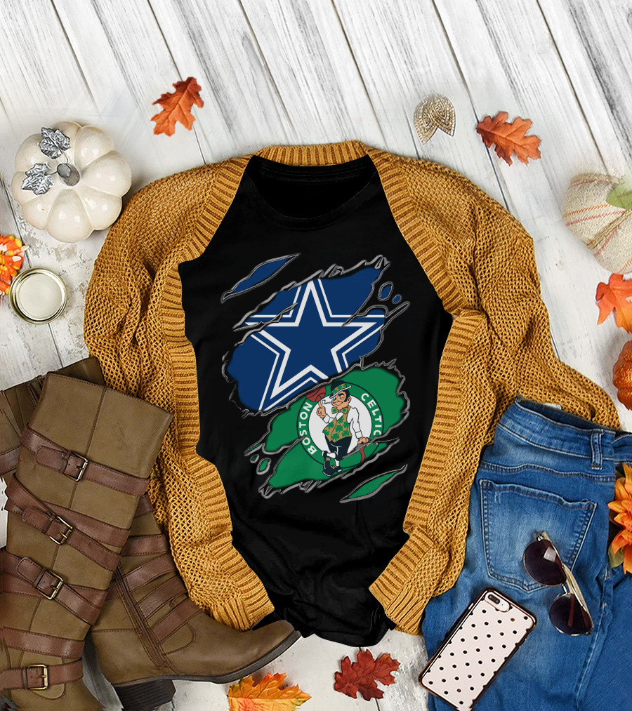 Dallas Cowboys and Boston Celtics Sports Fans Unite T-Shirt