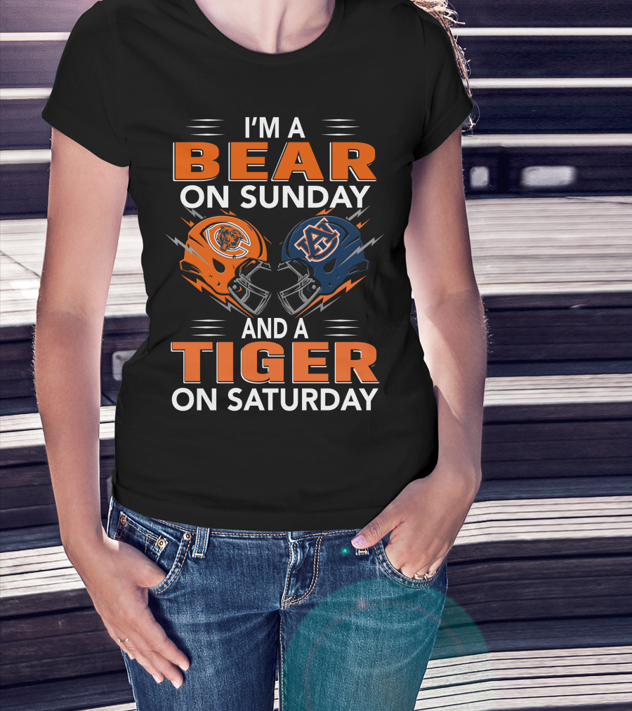 I'm A Bear On Sunday And A Tiger On Saturday Football Pride T-Shirt