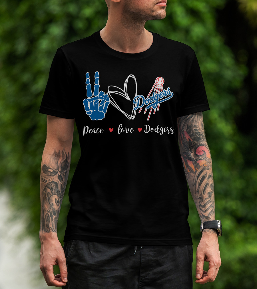 Peace Love Dodgers T-Shirt