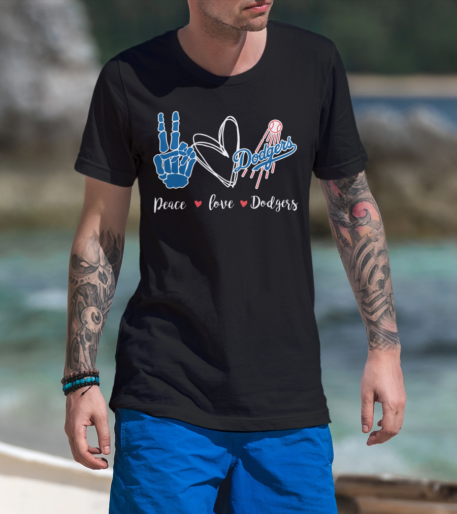 Peace Love Dodgers T-Shirt