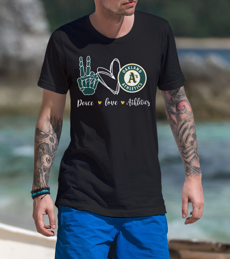 Peace Love Oakland Athletics T-Shirt