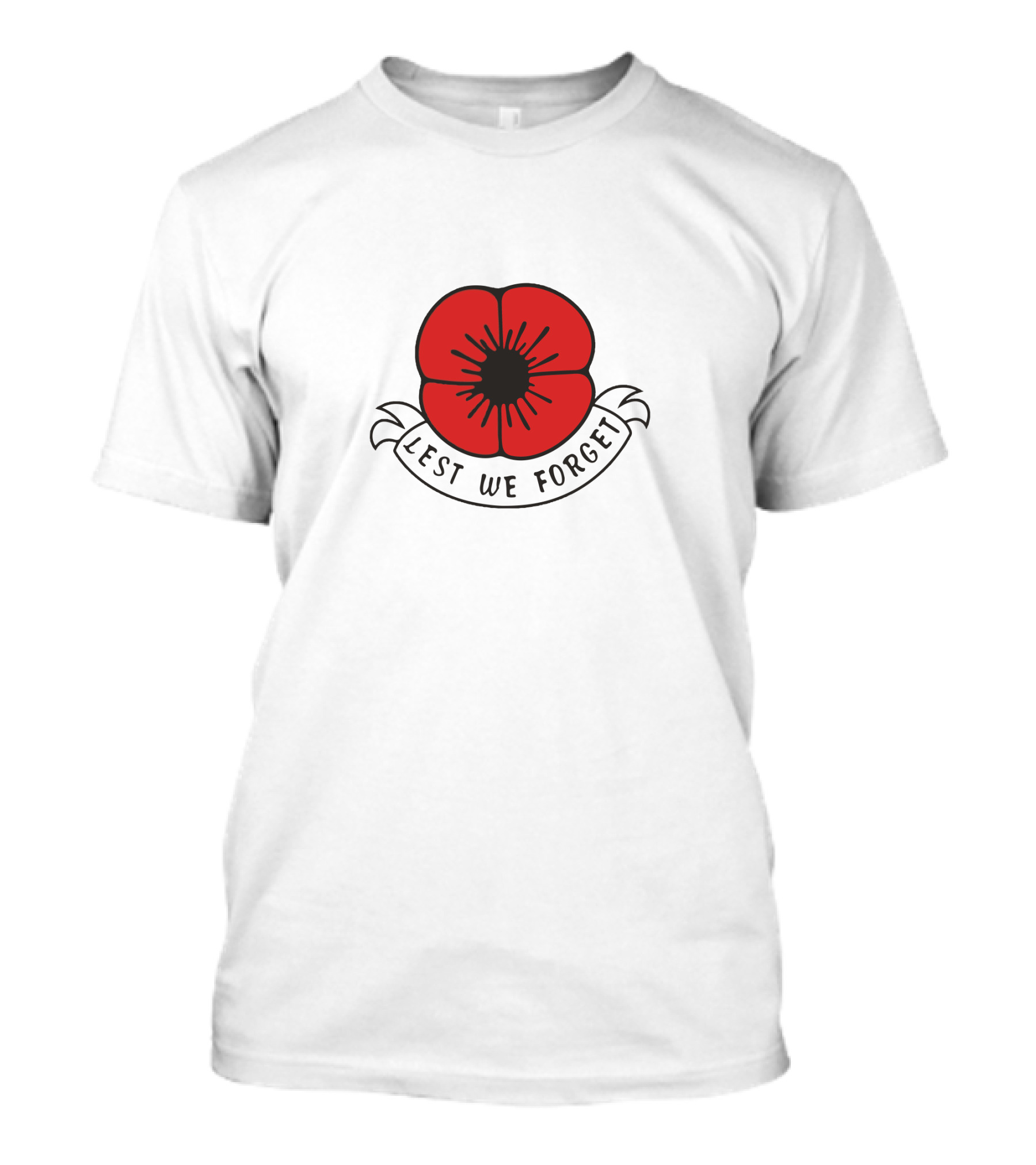 Lest We Forget Remembrance Poppy T-Shirt