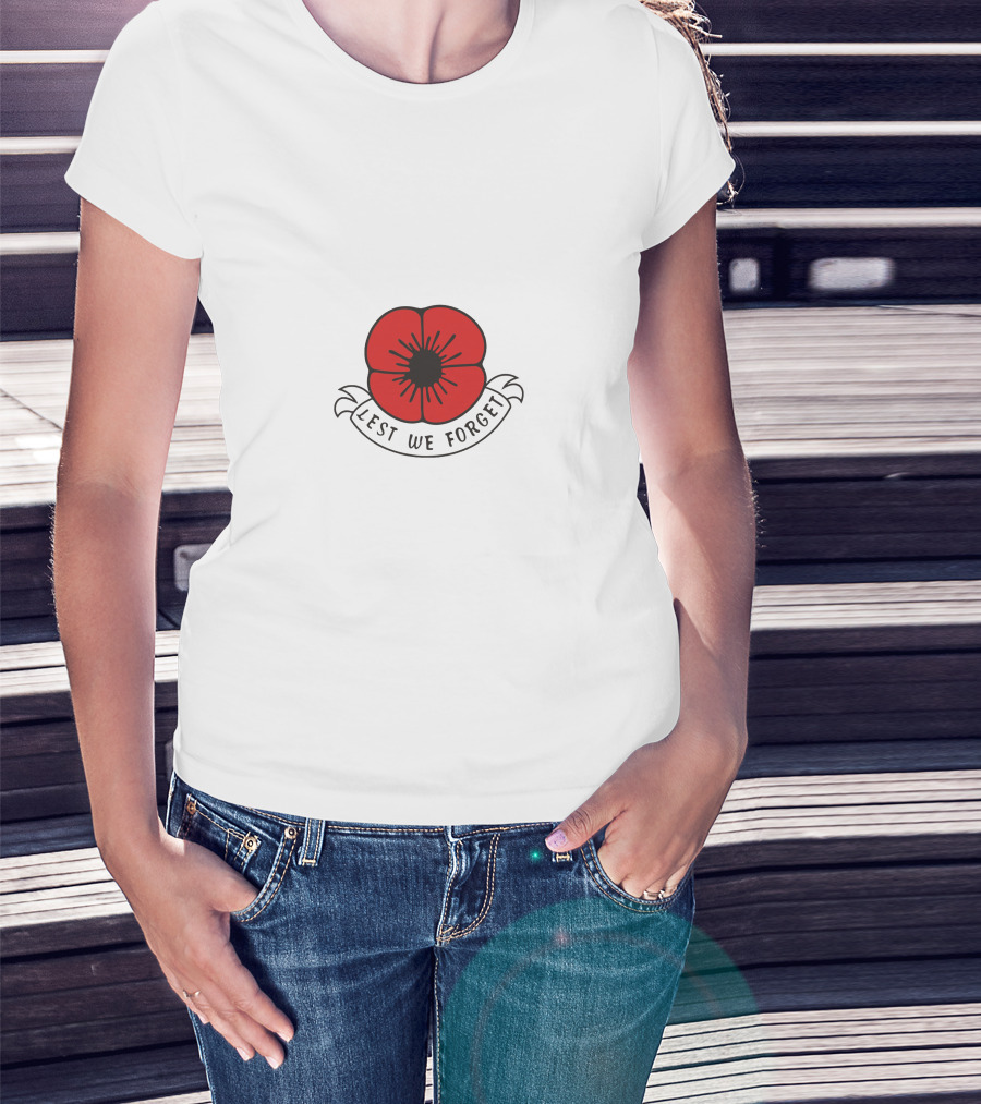 Lest We Forget Remembrance Poppy T-Shirt
