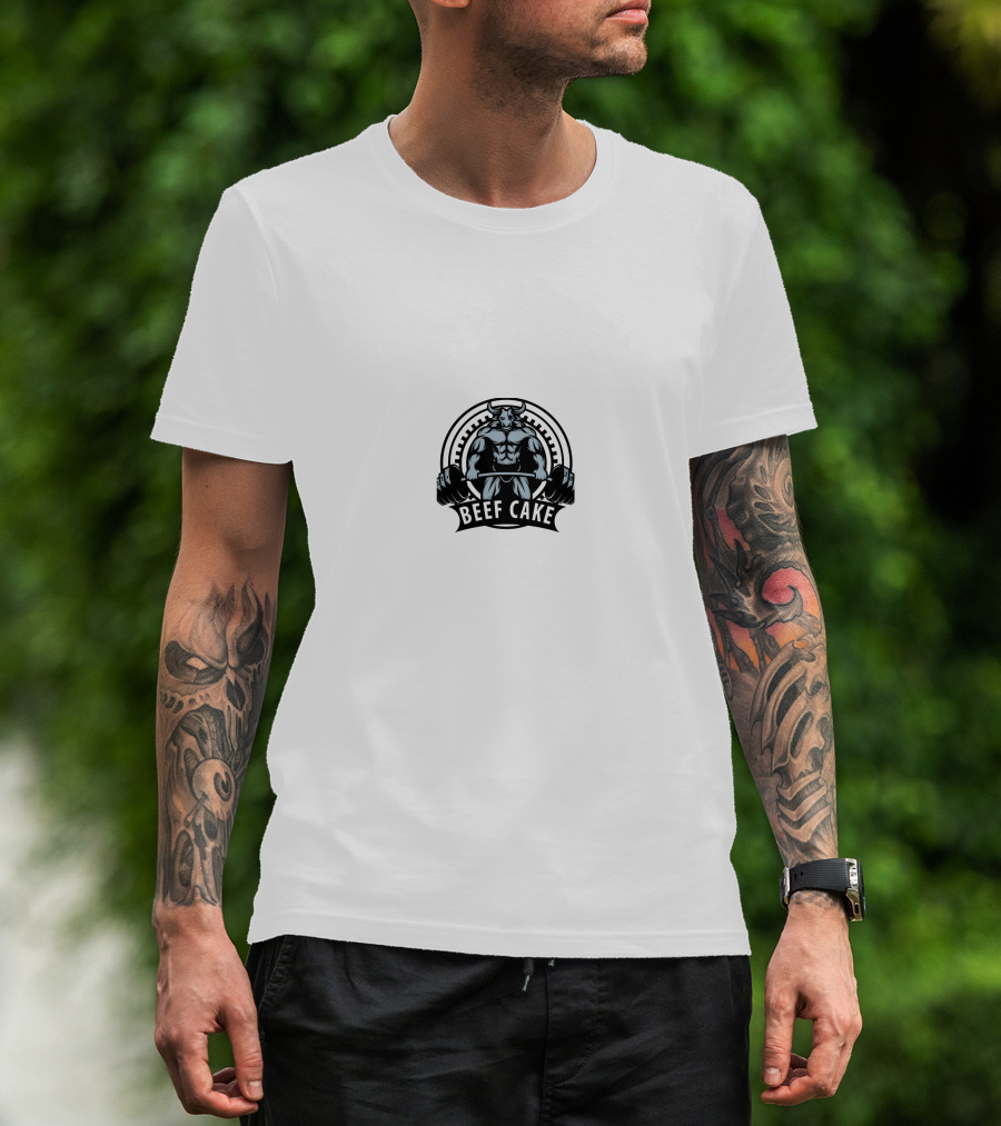 Beef Cake Bodybuilder Lifting Weights T-Shirt