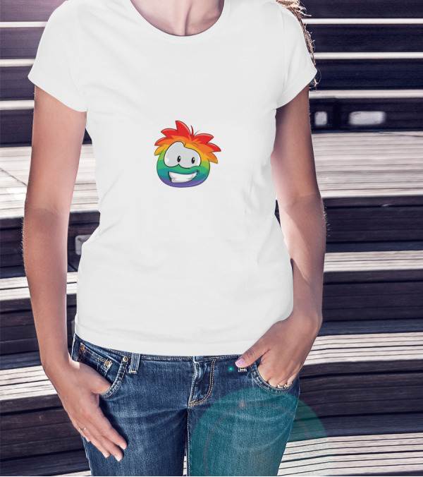 Thinknoodles Rainbow Puffle Club Penguin T-Shirt