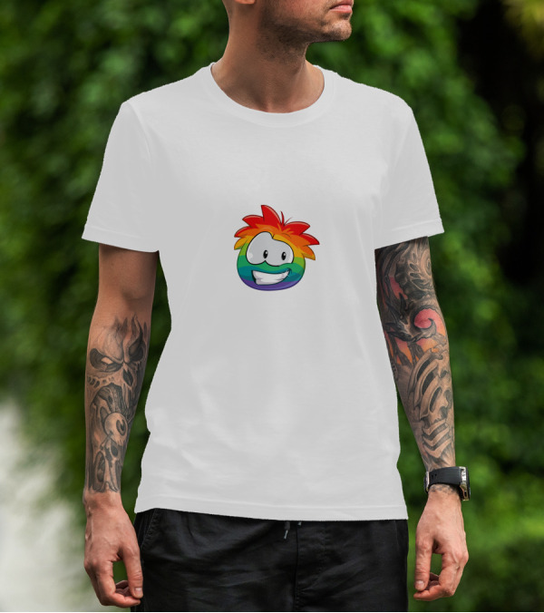 Thinknoodles Rainbow Puffle Club Penguin T-Shirt