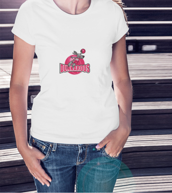 Dunkaroos Basketball Kangaroo With Jersey Number 89 Jumping On Pink Ball T-Shirt