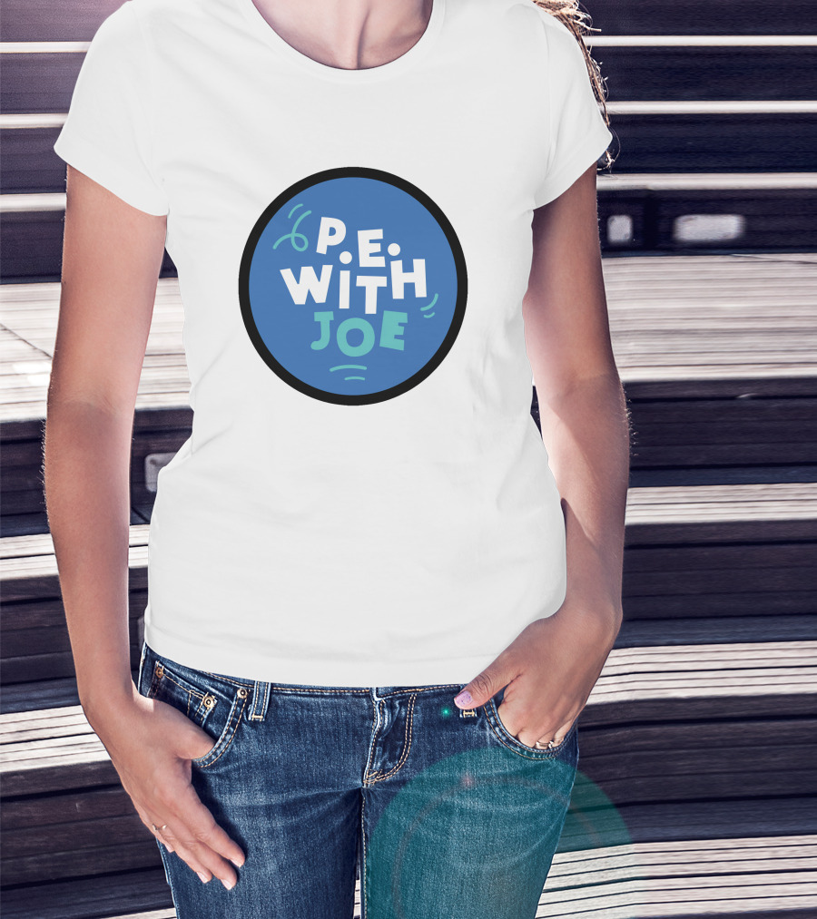 P.E. With Joe Fitness Icon Blue Circle T-Shirt