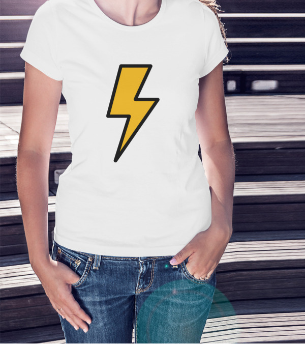Thunder Bolt Lightning Symbol Vector Emblem T-Shirt