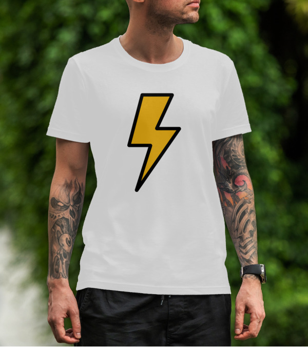 Thunder Bolt Lightning Symbol Vector Emblem T-Shirt