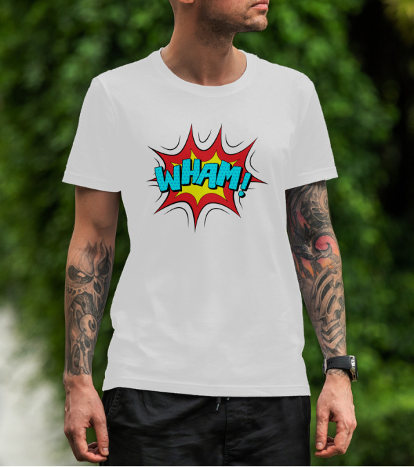 WHAM Comic Book Style Pop Art Explosion T-Shirt