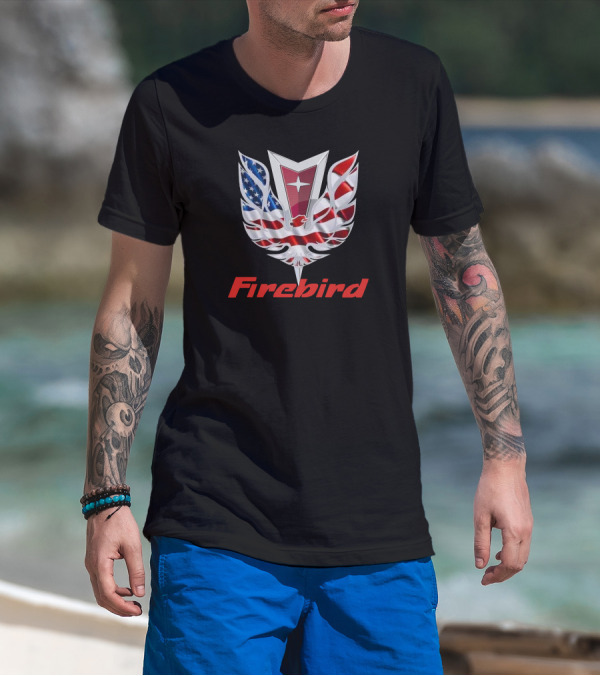 Firebird American Flag Eagle Emblem T-Shirt
