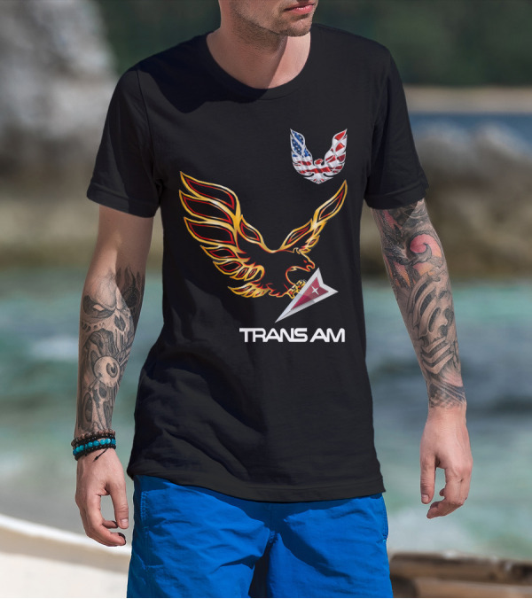 TRANSAM Firebird Eagle American Flag T-Shirt