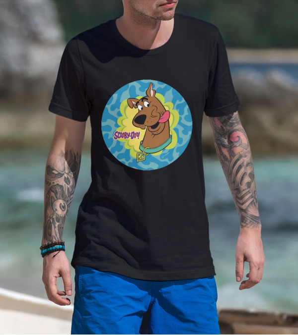 Scooby-Doo Winking Face In Blue And Green T-Shirt