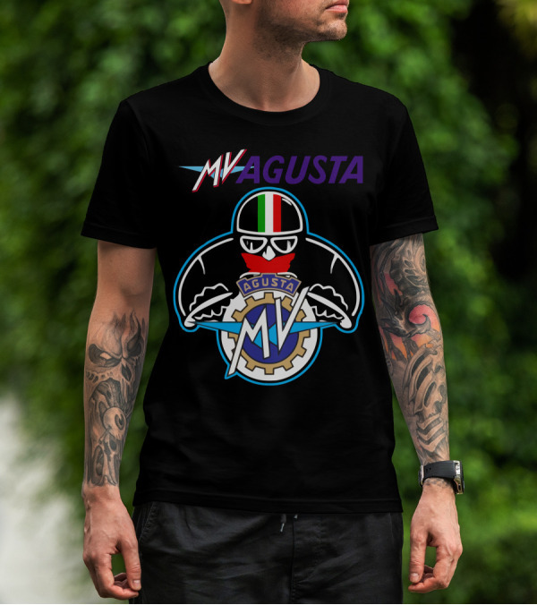 MV AGUSTA Racing Style Italian Flag Helmet T-Shirt
