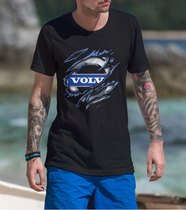 VOLVO Torn Metal Effect Automotive T-Shirt