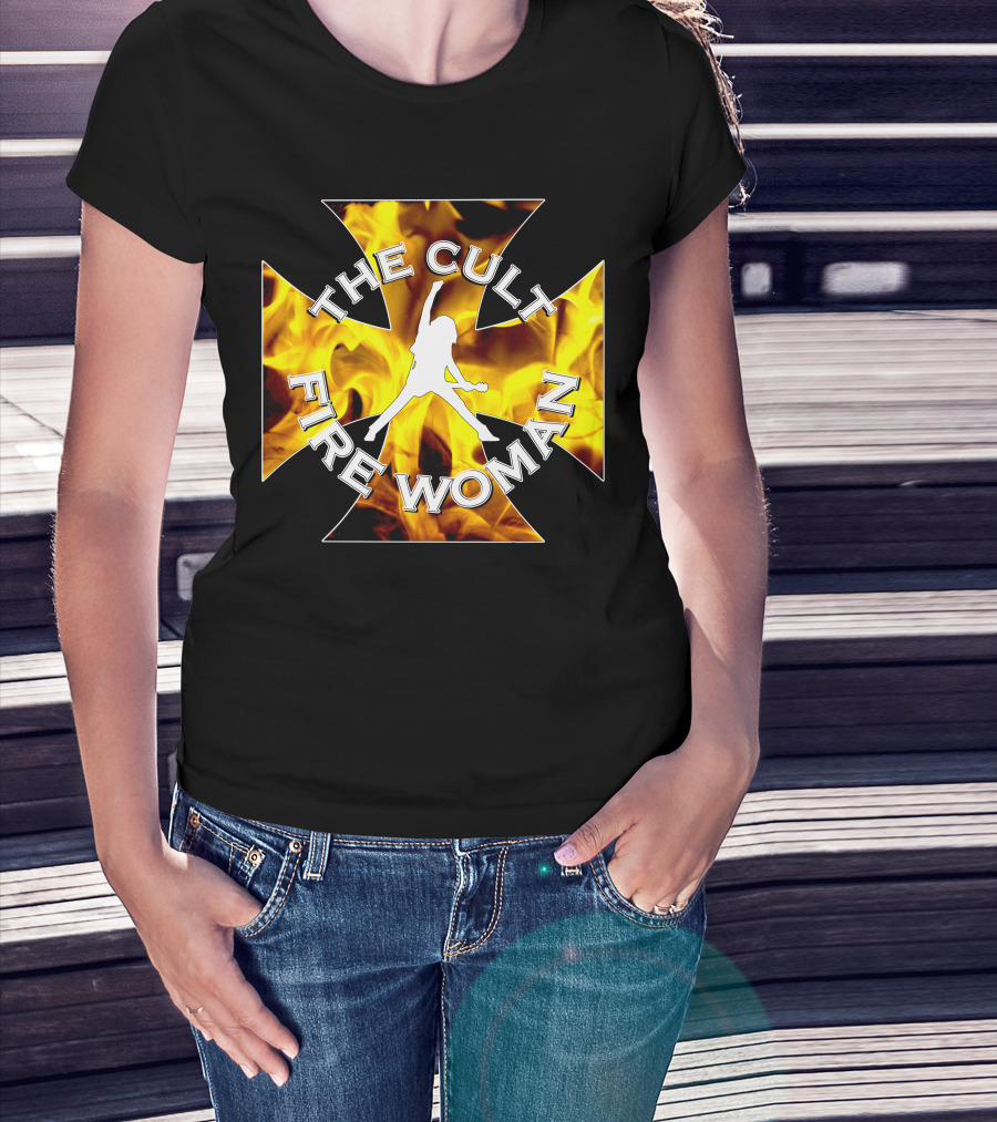 The Cult Fire Woman Flames Emblem T-Shirt