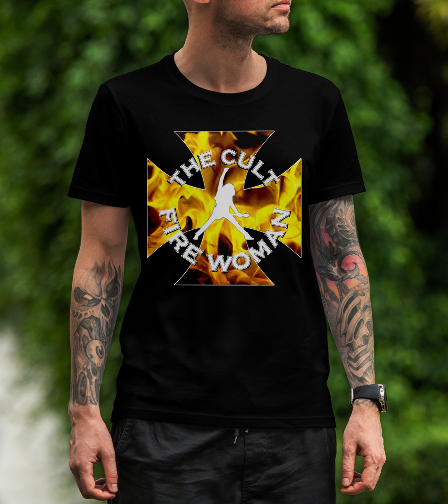 The Cult Fire Woman Flames Emblem T-Shirt