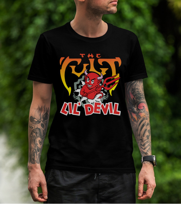 The Cult Lil' Devil Iconic Red Character With Pitchfork T-Shirt