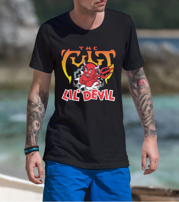 The Cult Lil' Devil Iconic Red Character With Pitchfork T-Shirt