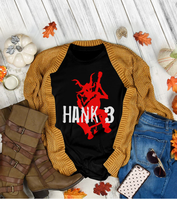 Hank 3 Red Devil Playing Guitar T-Shirt