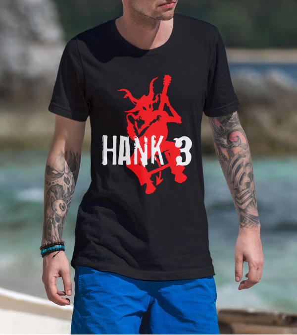 Hank 3 Red Devil Playing Guitar T-Shirt