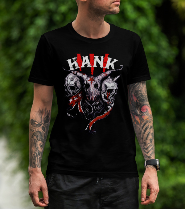 Hank III Skull With Horned Ram And Skulls T-Shirt