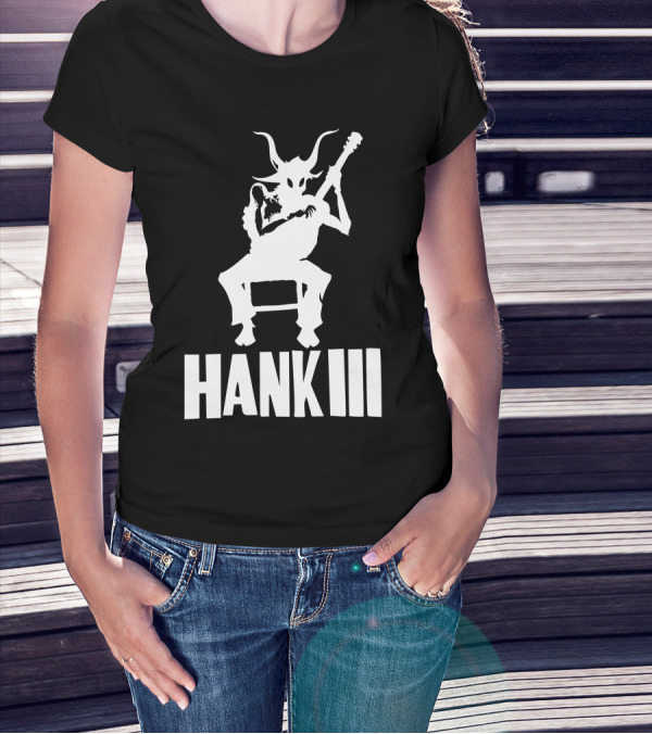 Hank III Goat Demon Playing Guitar T-Shirt