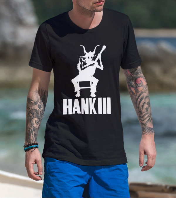 Hank III Goat Demon Playing Guitar T-Shirt