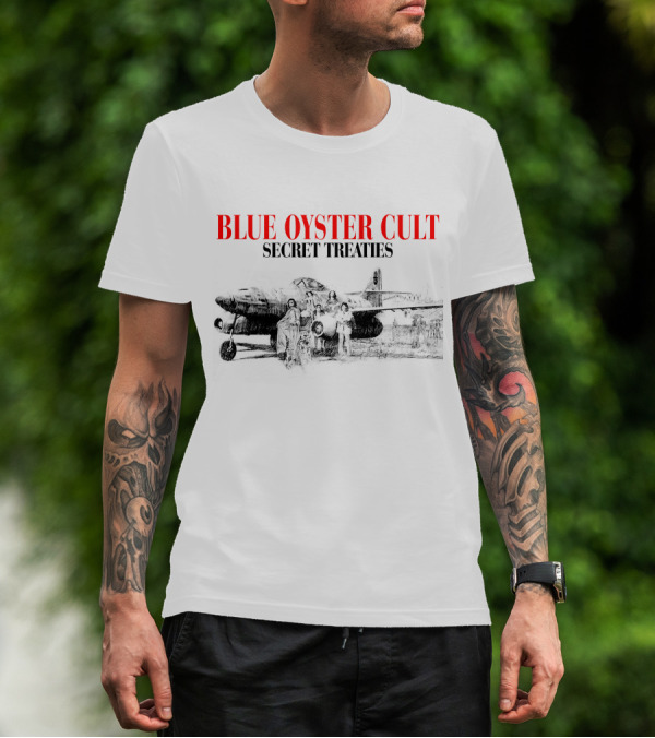 BLUE OYSTER CULT SECRET TREATIES Airplane Band Members Sketch T-Shirt