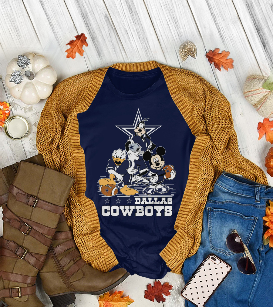 Dallas Cowboys Mickey Donald Goofy Football Team T-Shirt