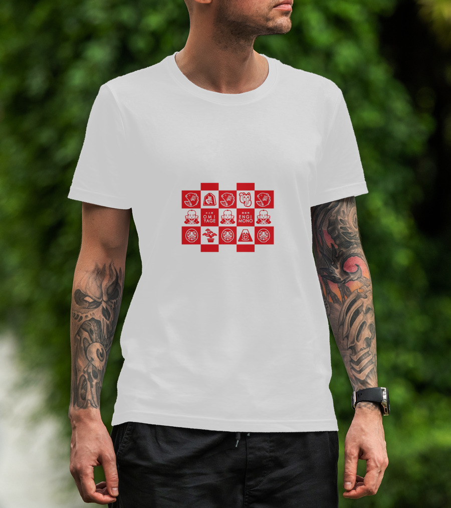 Uniqlo Omiyage Engimono Icons Red White Blocks T-Shirt