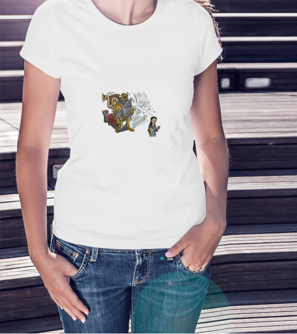 AOCMerch Socialism Satire Comic Character Scene T-Shirt