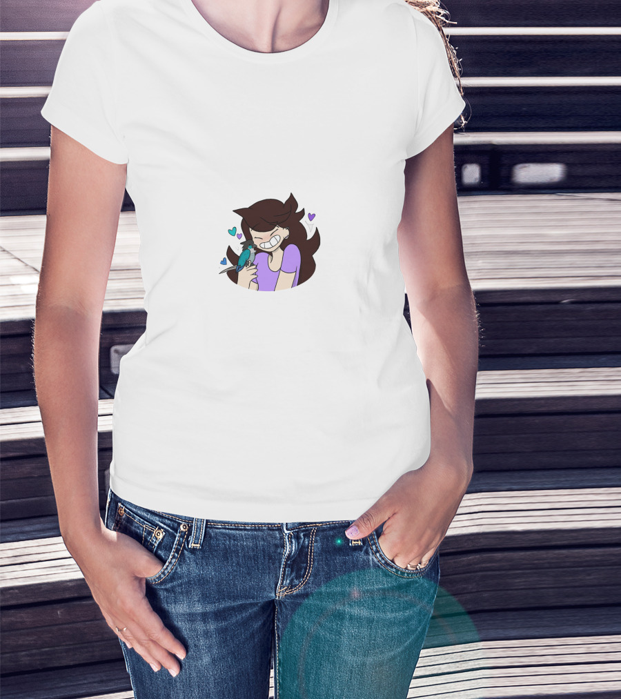 Jaiden Animations With Bird And Heart Symbols T-Shirt