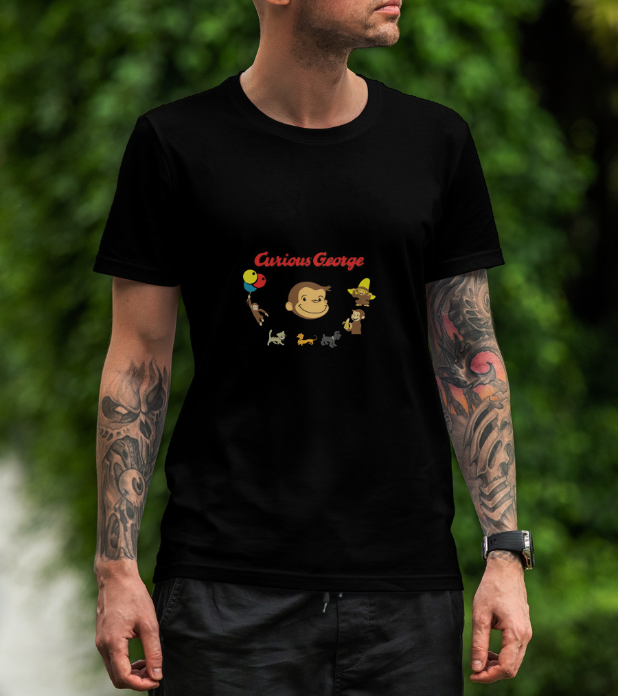 Curious George Balloons And Friends Characters T-Shirt