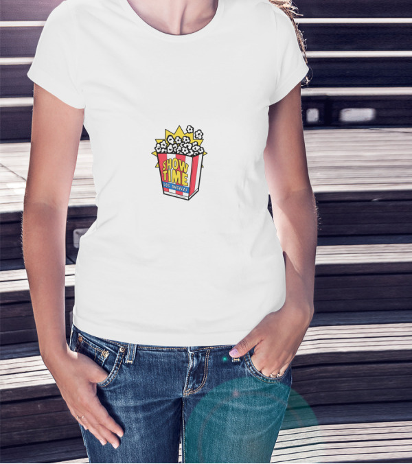 SHOW TIME LOS ANGELES Bawskee Popcorn T-Shirt