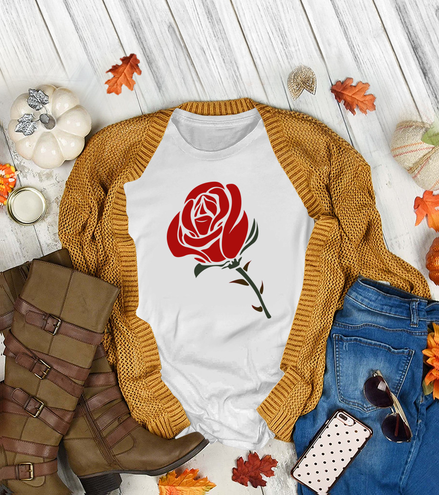 Roze Red Rose Blossom Iconic T-Shirt