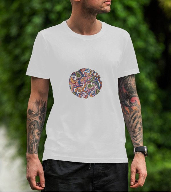 Peace Paisley Round Multicolor T-Shirt
