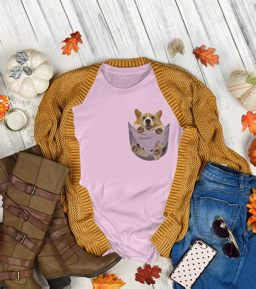 Lovely Corgi Pocket Pal T-Shirt