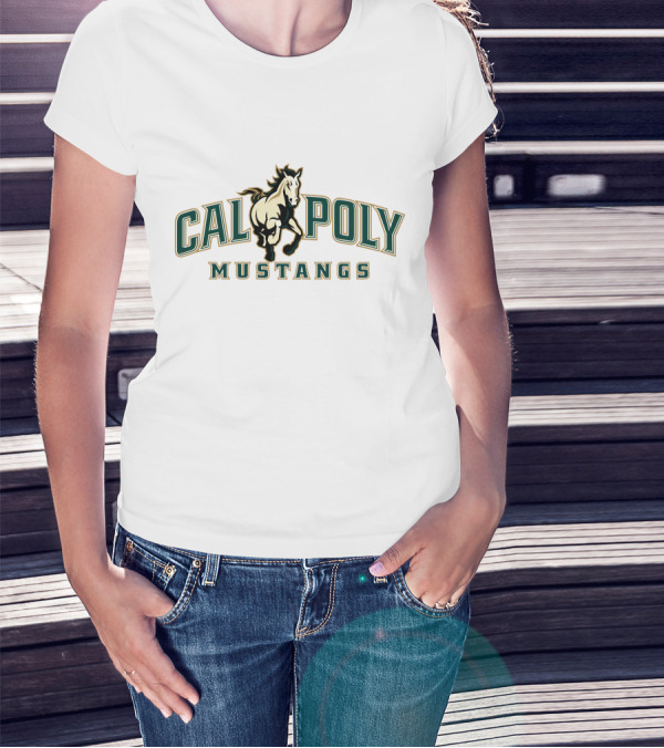 Cal Poly Mustangs Logo With Charging Horse T-Shirt