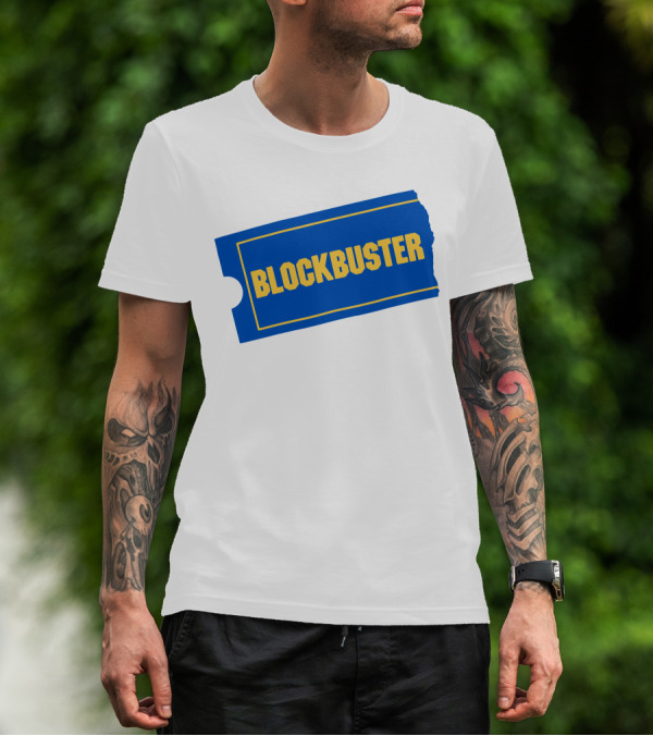 Blockbuster Blue Ticket Logo Nostalgia T-Shirt