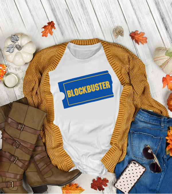 Blockbuster Blue Ticket Logo Nostalgia T-Shirt
