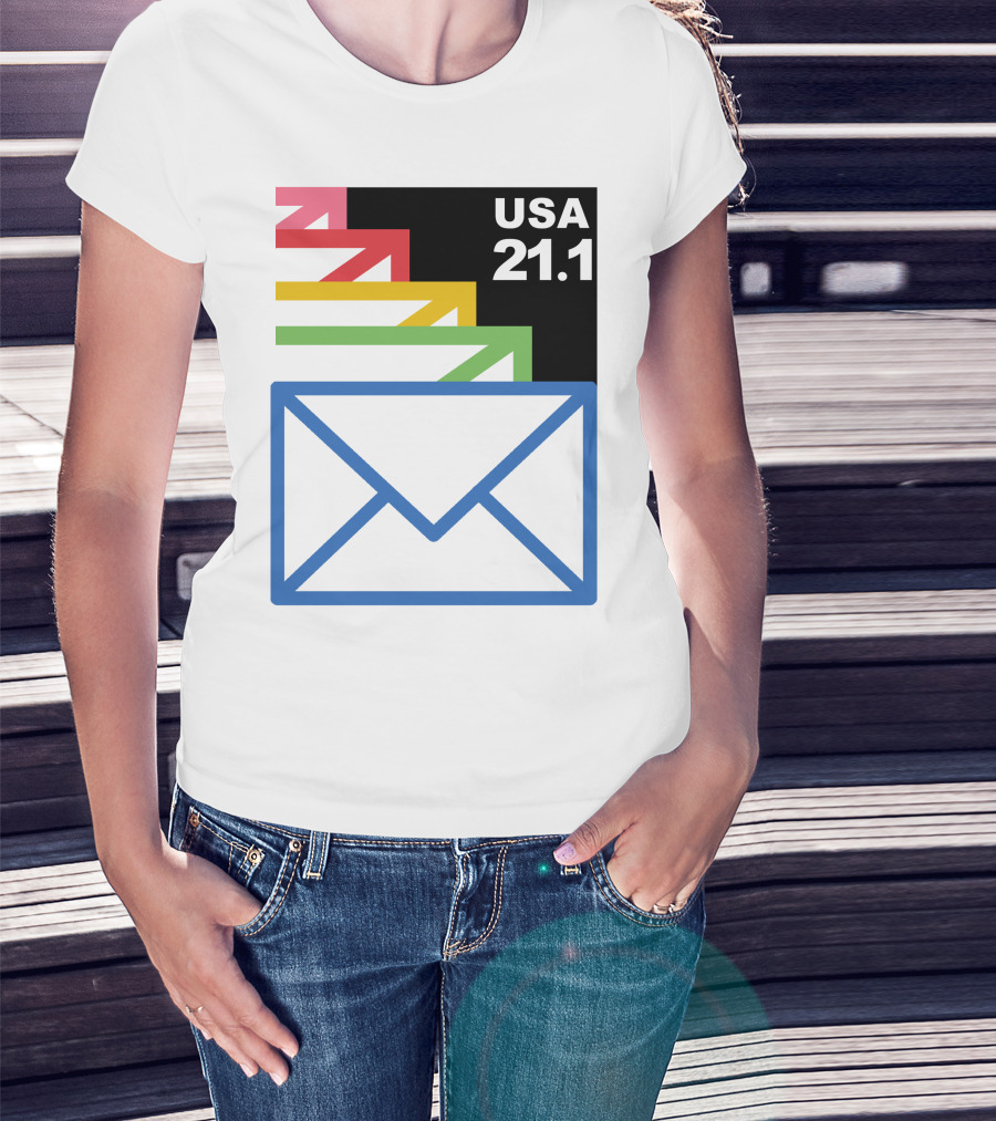 USA 21.1 Envelope Crop Top USPS Merch T-Shirt