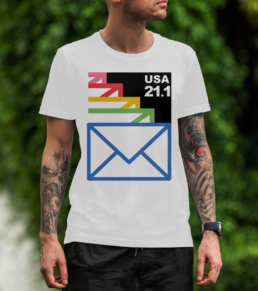 USA 21.1 Envelope Crop Top USPS Merch T-Shirt