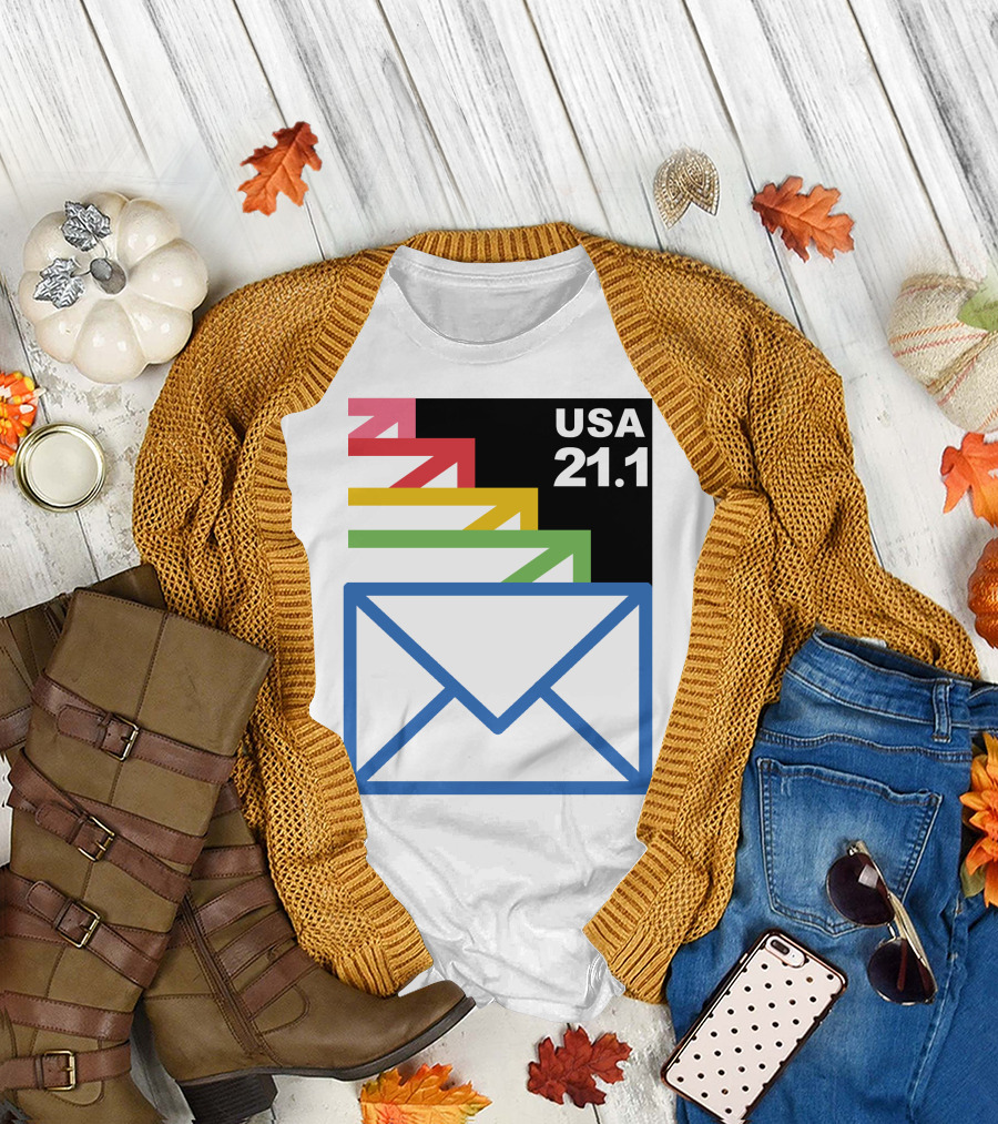 USA 21.1 Envelope Crop Top USPS Merch T-Shirt