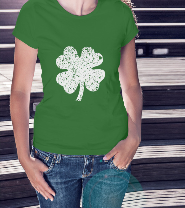 Four Leaf Clover St. Patrick's Day Green Lucky Charm T-Shirt