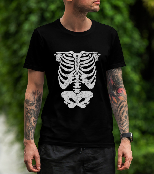 Bastille Flaws Rewind Skeleton Merch T-Shirt