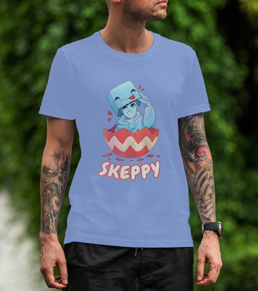 Skeppy Easter Merch Skeppy Egg Character In Red Cracked Shell T-Shirt
